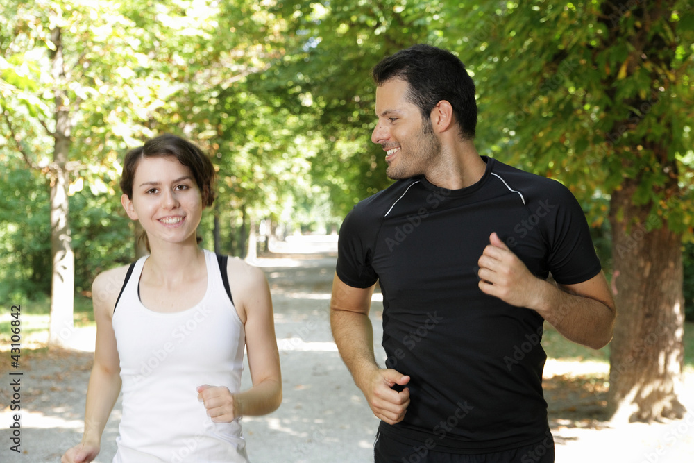 Obraz premium Gemeinsames Lauftraining
