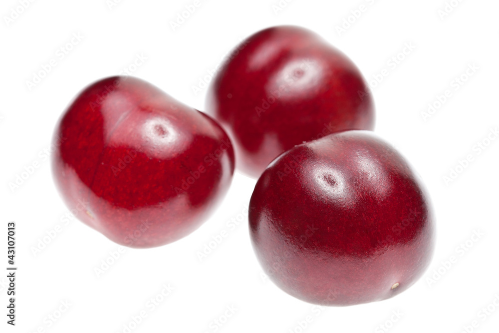 Three ripe cherries Three ripe cherries