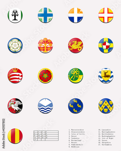 Regional and cities' flags ball of UK 1/2