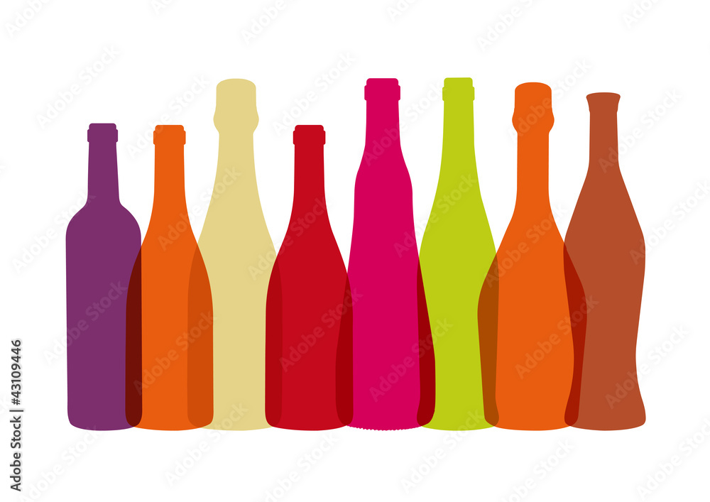 Bouteilles de Vins Multicolores Bouteilles de Vins Multicolores