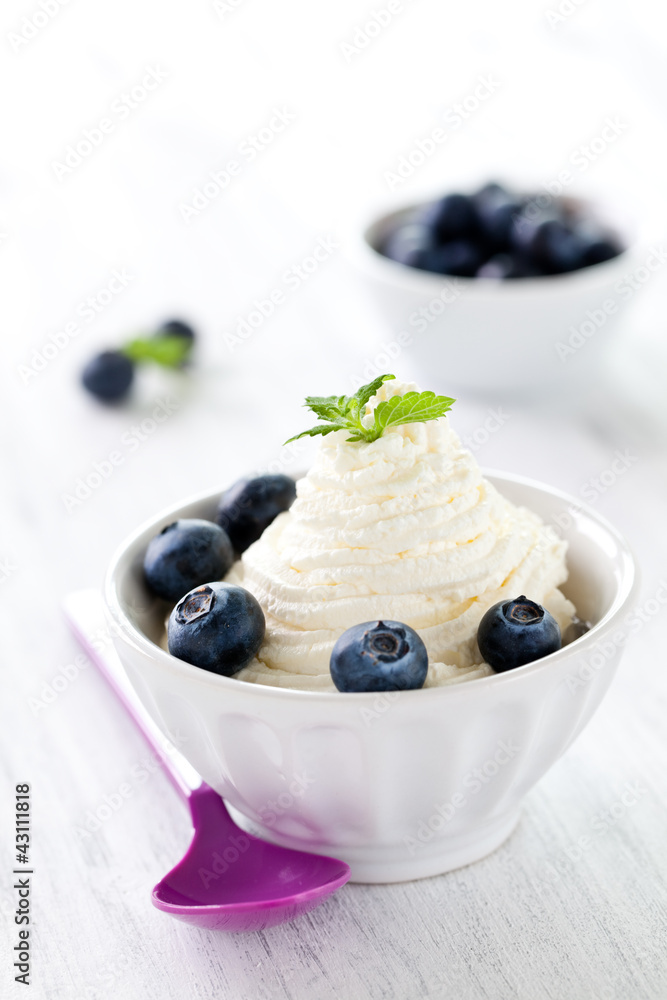 Vanilleeis mit Heidelbeeren Vanilleeis mit Heidelbeeren
