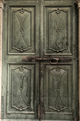 green medieval door