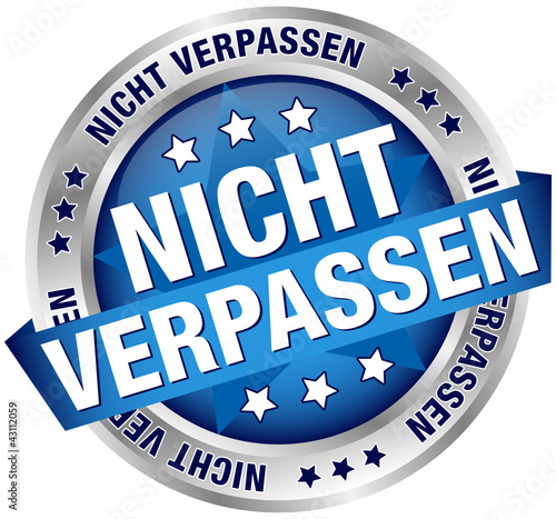 Button Banner "Nicht verpassen" blau/silber