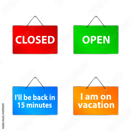 open and closed signs vector illustration