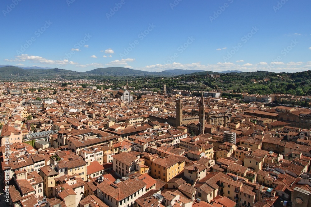 View of the  city of Florence and Santa Croce
