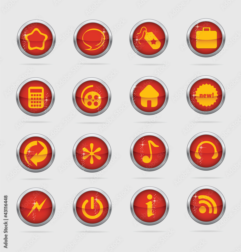 Web and creative metal cirlcle symbols Web and creative metal cirlcle symbols