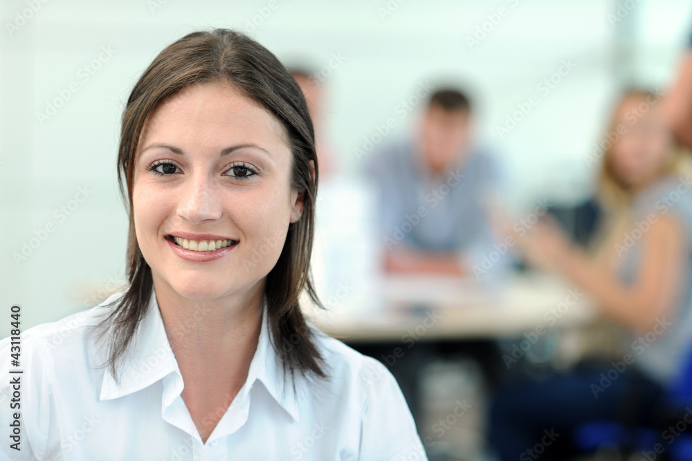 Portrait of cheerful office worker Portrait of cheerful office worker