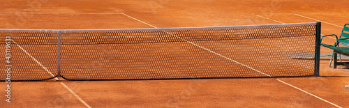 Clay tennis court detail
