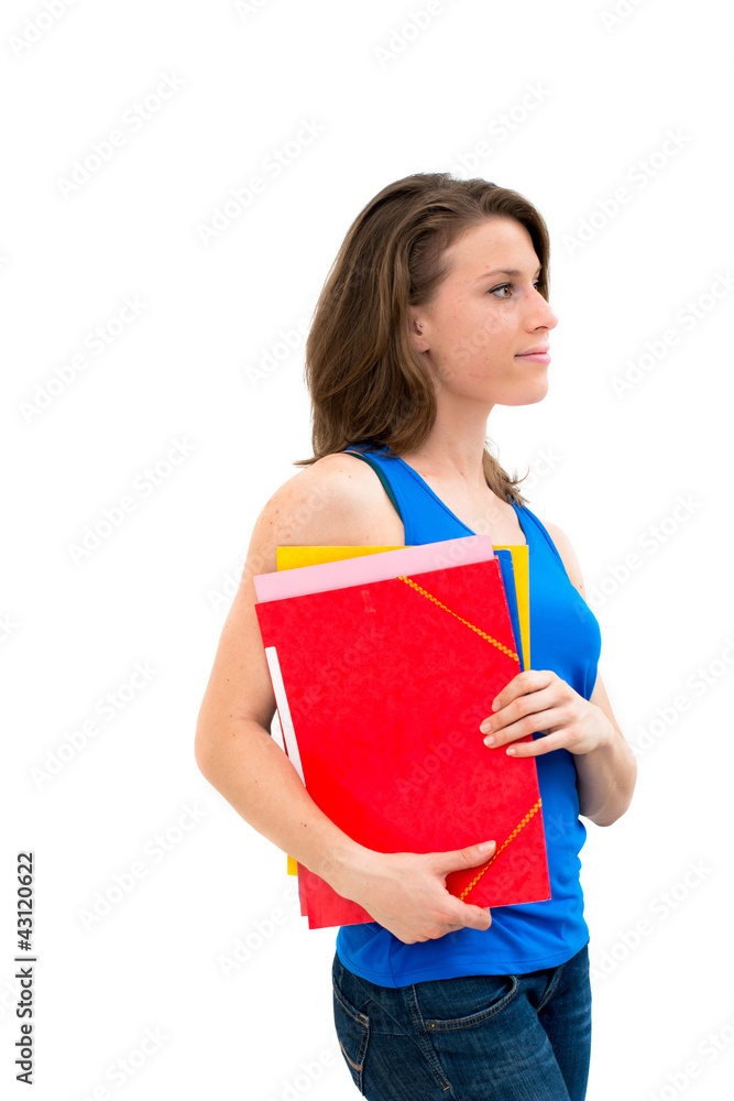 woman hold a folder woman hold a folder