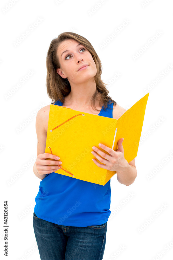 woman with a folder woman with a folder