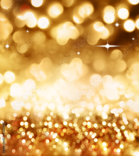 Abstract gold glitter lights Christmas background