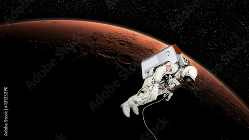 Fototapeta Naklejka Na Ścianę i Meble -  Astronaut in mars orbit