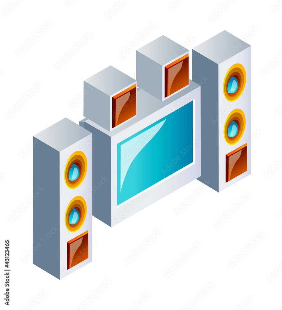 vector icon home theater system vector icon home theater system