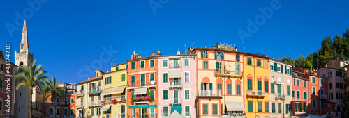 tower bell and facade in the main square of Lerici, Italy © eddygaleotti