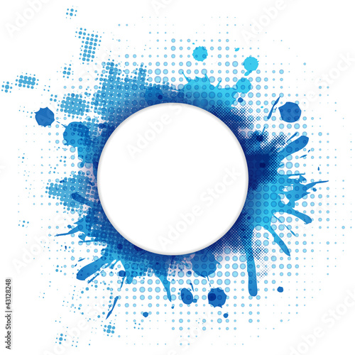 Abstract Blue Background With Blob And Bubble