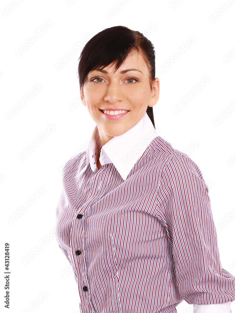 Young woman standing isolated on white background Young woman standing isolated on white background