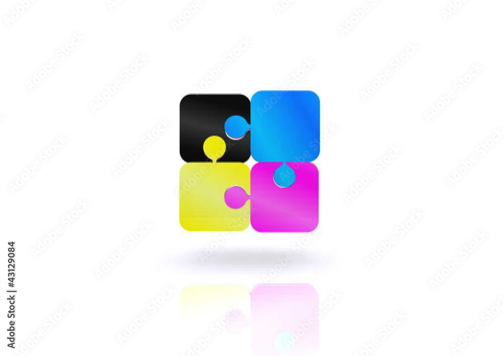 Puzzle with the basic colors of the graphics - 3D Puzzle with the basic colors of the graphics - 3D