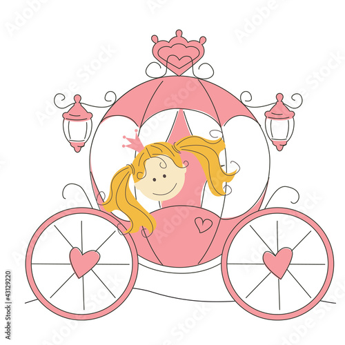 Cute little princess in the carriage