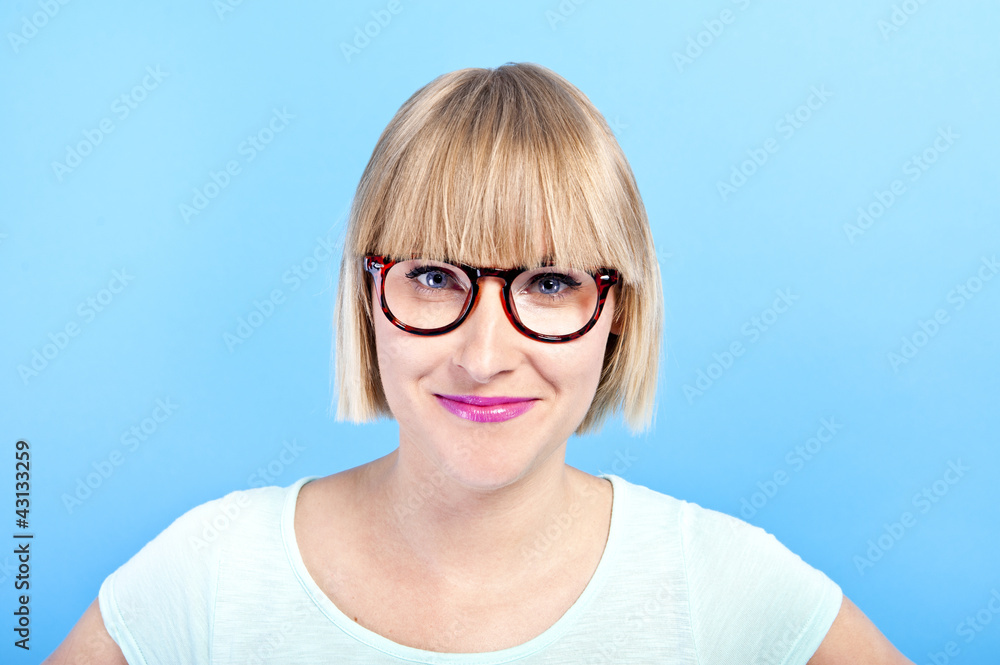 woman with glasses