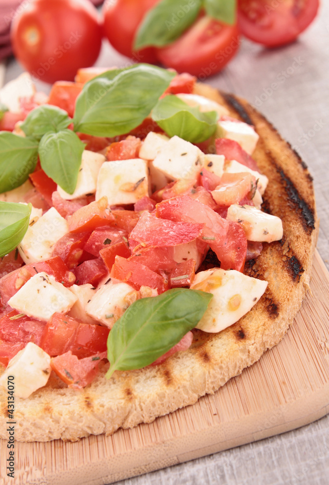 tomato,mozzarella and basil bruschetta tomato,mozzarella and basil bruschetta