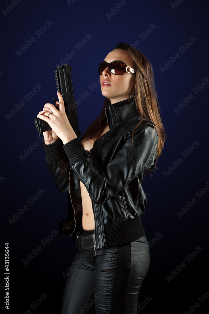 woman posing with gun woman posing with gun