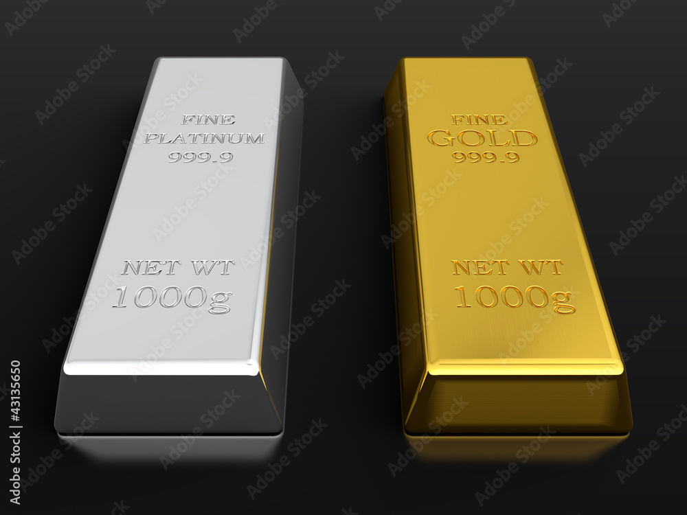Gold and platinum ingots Gold and platinum ingots