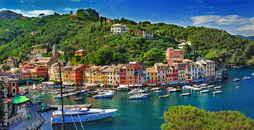 Wallpaper Mural view of Portofino - beautiful town of Ligurian coast, Italy
