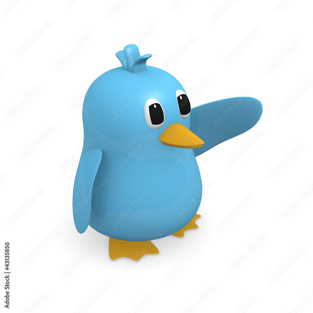 Fototapeta premium Blue bird on a white background