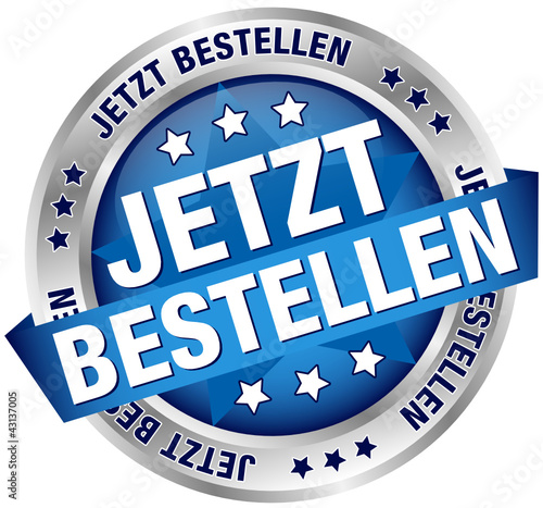 Button Banner "Jetzt bestellen" blau/silber
