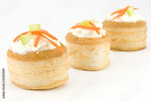 vol au vent with ricotta cheese and vegetables
