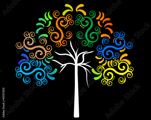 Tribal Tree, colorful nature vector