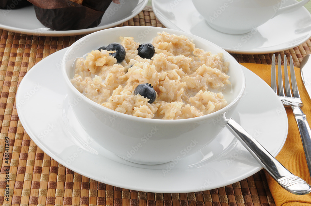 Breakfast bowl of rice and milk Breakfast bowl of rice and milk