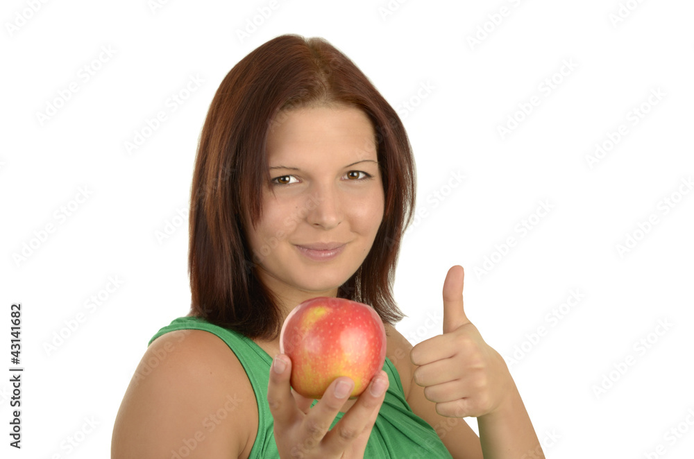 Junge Frau mit Apfel Junge Frau mit Apfel