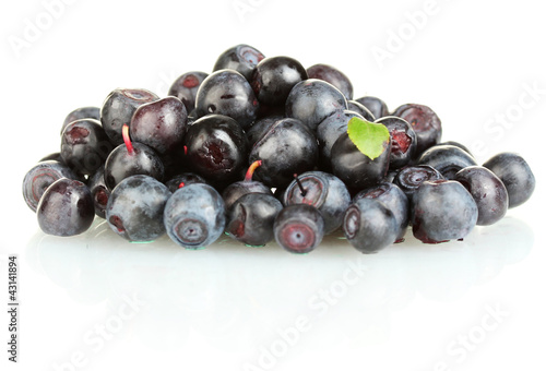 Fresh blueberries isolated on white
