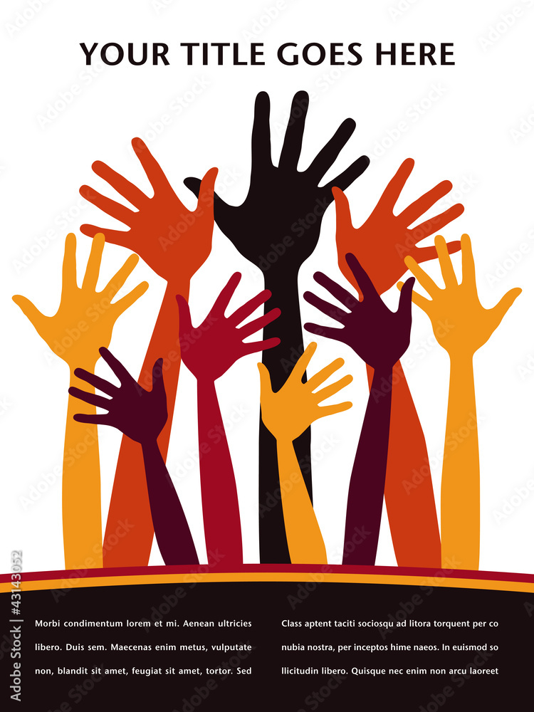 Fototapeta premium Fun hand design with copy space vector.
