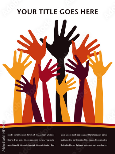 Fun hand design with copy space vector.