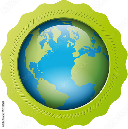 Green button earth style