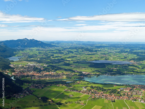 Blick auf Füssen vom Tegelberg