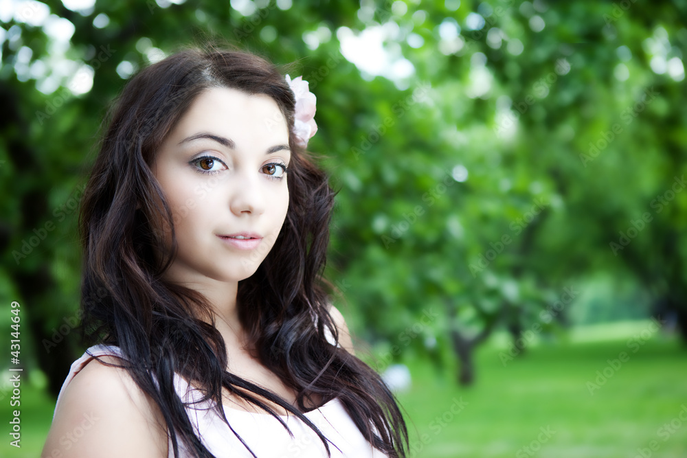 Beautiful woman in the summer park Beautiful woman in the summer park
