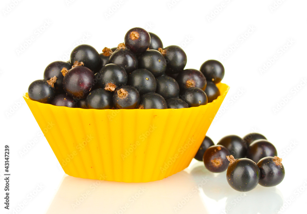 Fresh black currant in silicone mold isolated on white Fresh black currant in silicone mold isolated on white
