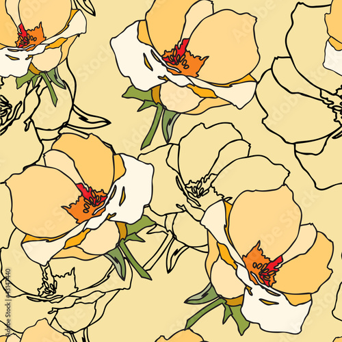 Seamless pattern with flowers