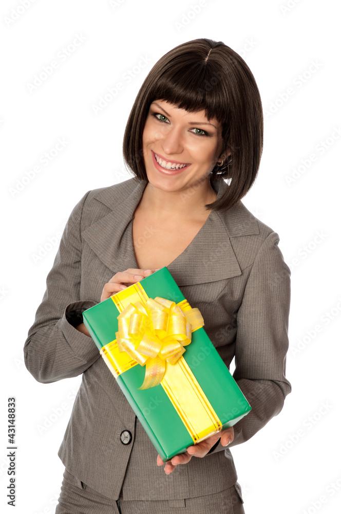 green box with yellow bow as a gift green box with yellow bow as a gift