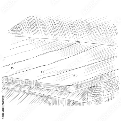 Table drawn by hand