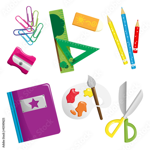 School supplies icons