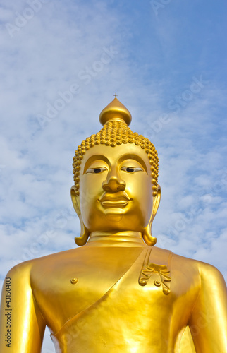 Golden Buddha statue in a Buddhist temple