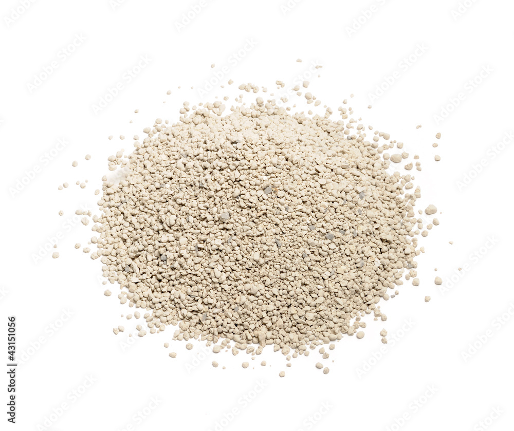 Clay Cat Litter Isolated on White Background Clay Cat Litter Isolated on White Background