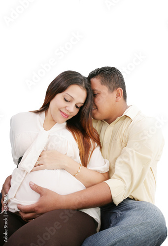 Husband and 8 months pregnant wife.