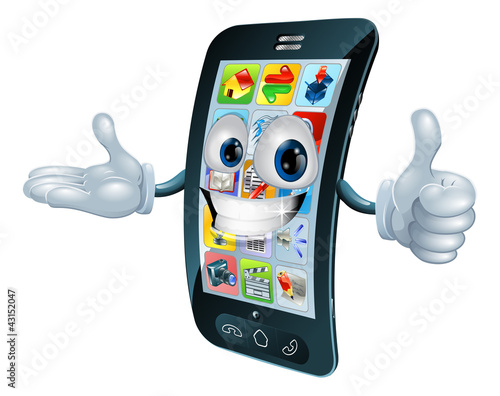 Cell phone man character