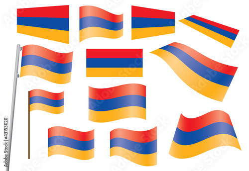 set of flags of Armenia vector illustration