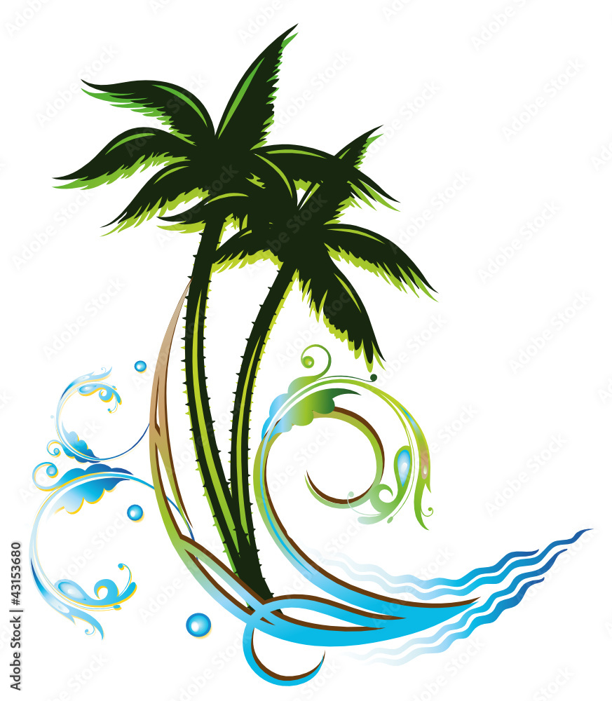 Fototapeta premium Sommer, Urlaub, Insel, Palme, Strand, Meer, holiday